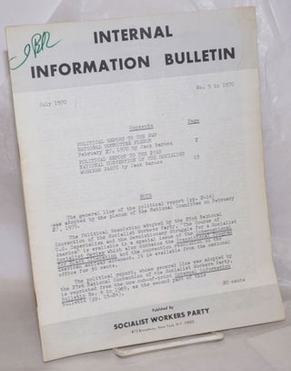 Cat.No: 257650 Internal Information Bulletin, Jul 1970, No. 5