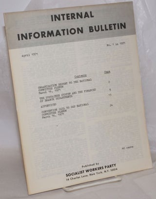 Cat.No: 257656 Internal Information Bulletin, Apr 1971, No. 1