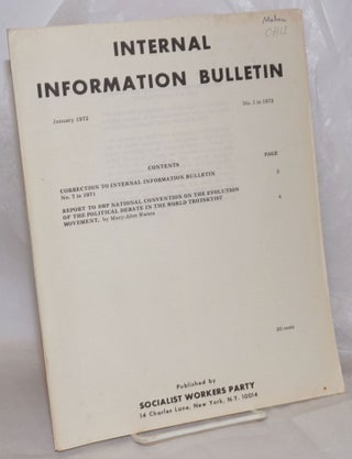 Cat.No: 257659 Internal Information Bulletin, Jan 1972, No. 1
