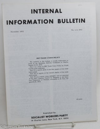 Cat.No: 257662 Internal Information Bulletin, Nov 1972, No. 4
