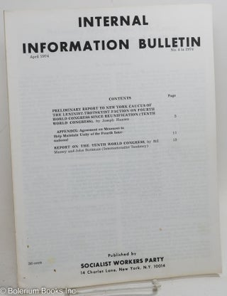 Cat.No: 257676 Internal Information Bulletin, Apr 1974, No. 4