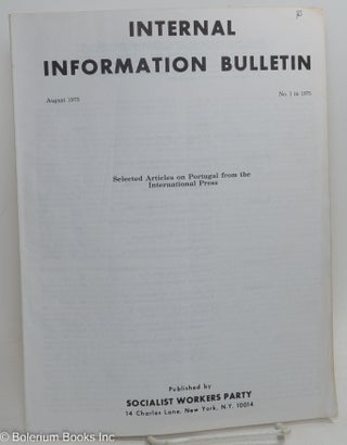 Cat.No: 257686 Internal Information Bulletin, Aug, 1975, No. 1