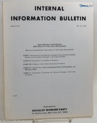 Cat.No: 257687 Internal Information Bulletin, Mar, 1976, No. 3