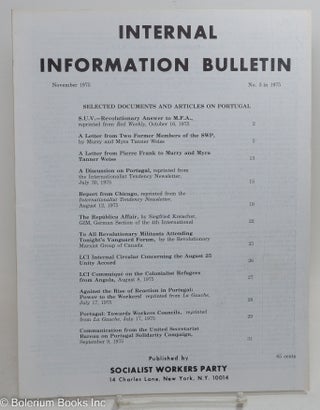 Cat.No: 257688 Internal Information Bulletin, Nov, 1975, No. 3