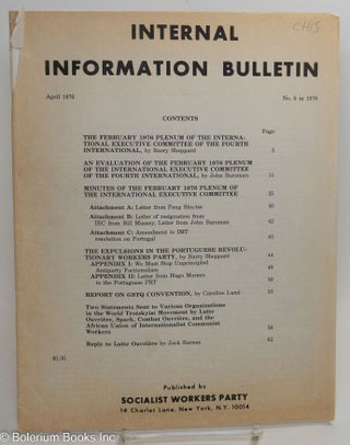 Cat.No: 257690 Internal Information Bulletin, Apr, 1976, No. 6