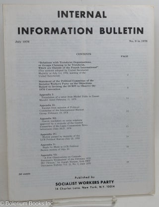 Cat.No: 257691 Internal Information Bulletin, Jul, 1976, No. 9