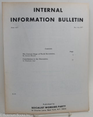 Cat.No: 257698 Internal Information Bulletin, Jun, 1977, No. 4