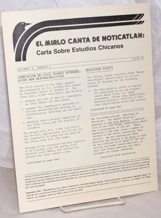 Cat.No: 257959 El Mirlo Canta de Noticatlan: carta sobre estudios Chicanos, University of...