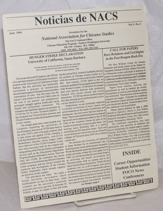 Cat.No: 257961 Noticias de NACS: newsletter vol. 1, #3, June 1994; Hunger strike...