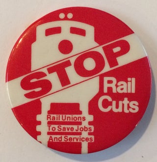 Cat.No: 258001 STOP Rail Cuts [pinback button