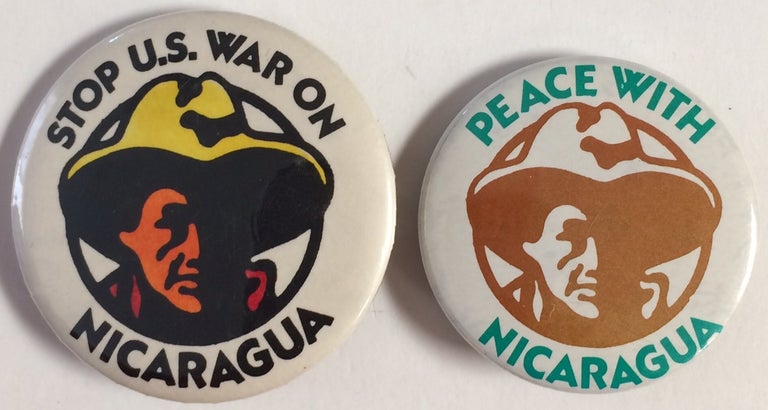 Cat.No: 258156 Stop US war on Nicaragua [together with] Peace with Nicaragua [two pinback buttons]