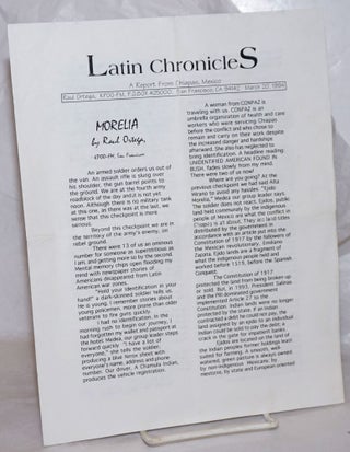 Cat.No: 258376 Latin Chronicles: a report from Chiapas, Mexico Morelia: by Raul Ortega,...