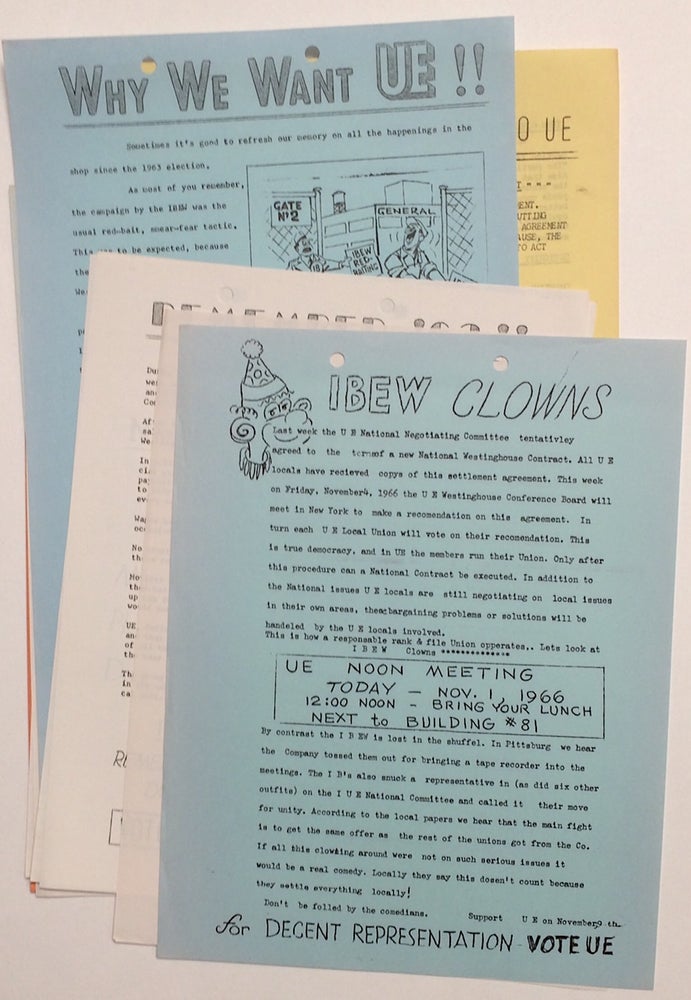 Cat.No: 258537 [Group of twelve different leaflets issued by UE organizers in Sunnyvale and San Jose, California]. Radio United Electrical, Machine Workers of America.