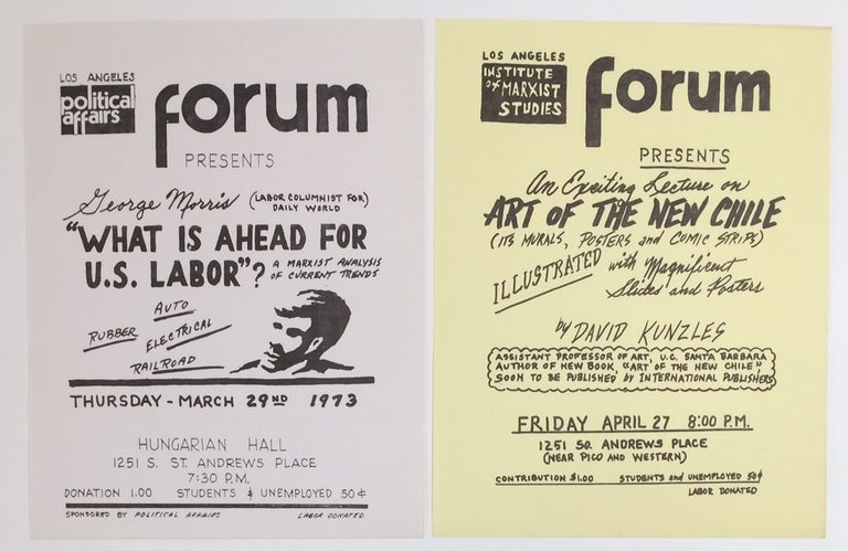 Cat.No: 258719 [Leaflets for two 1973 events at Hungarian Hall, a CPUSA venue in Los Angeles]