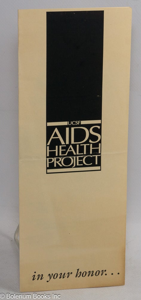 Cat.No: 258809 UCSF AIDS Health Project: in your honor... [brochure/program] annual volunteer appreciation prty February 28, 1994