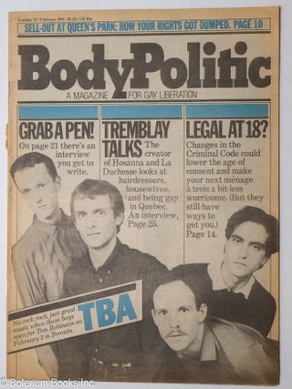 Cat.No: 258816 The Body Politic: a magazine for gay liberation; #70, February, 1981; TBA,...