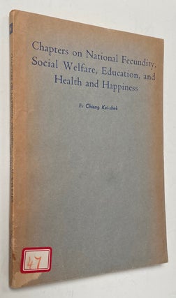Cat.No: 259175 Chapters on national fecundity, social welfare, education, and health and...