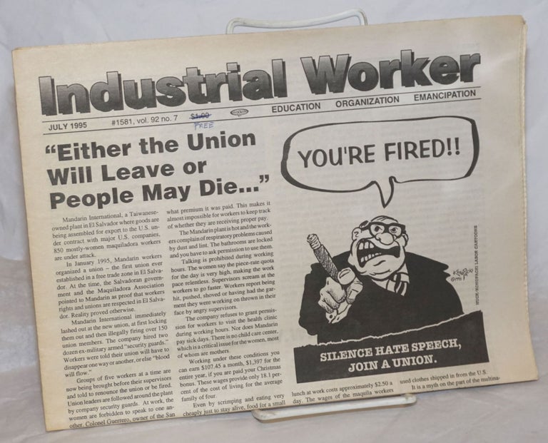 Cat.No: 259269 Industrial Worker. Vol. 92, no. 7 (July 1995). Industrial Workers of the World.