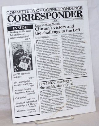 Cat.No: 259294 Corresponder. Vol. 1, No. 7 (Nov 1992). Committees of Correspondence