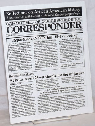Cat.No: 259296 Corresponder. Vol. 2, No. 2 (Feb/Mar 1993). Committees of Correspondence