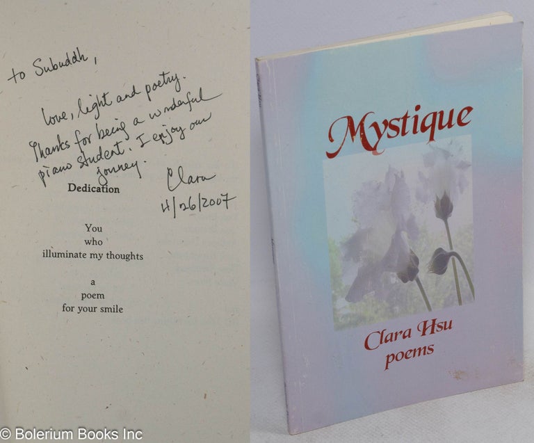 Cat.No: 259589 Mystique: poems. Clara Hsu.
