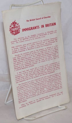 Cat.No: 259624 Immigrants in Britain: This statement by the Standing Committee on...