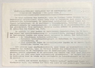 Cat.No: 259642 Gemeenschappelijke verklaring van de konferentie der Indochinese volkeren...