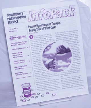 Cat.No: 260102 Community Prescription Service InfoPack: vol. 4, #1, Spring 1995: Passive...