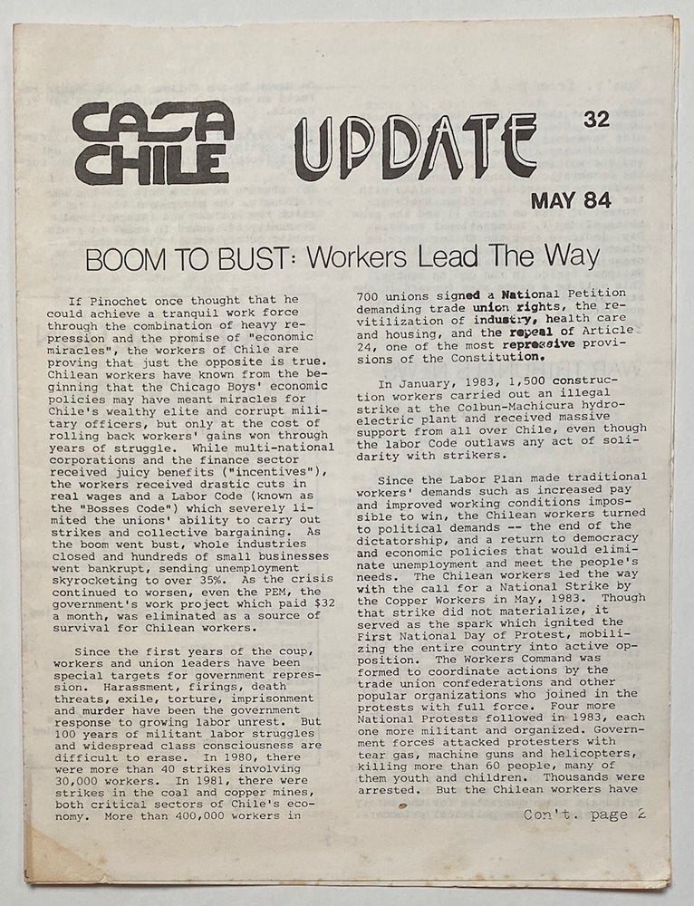Cat.No: 260268 Casa Chile Update. 32 (May 1984)