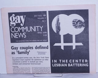 Cat.No: 260269 GCN: Gay Community News; the weekly for lesbians and gay males; vol. 17,...