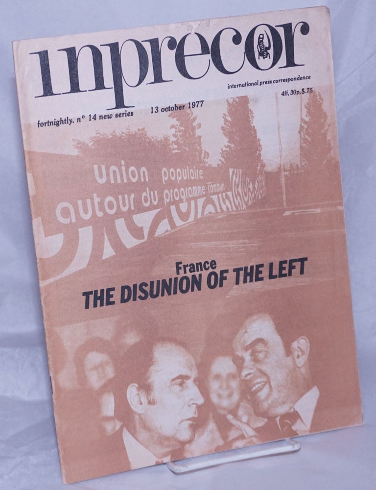 Cat.No: 260340 inprecor [1977, No. 14, 13 Oct 13] international press correspondence