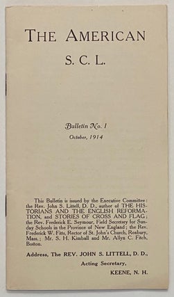 Cat.No: 260356 The American S.C.L. Bulletin No. 1 (October 1914