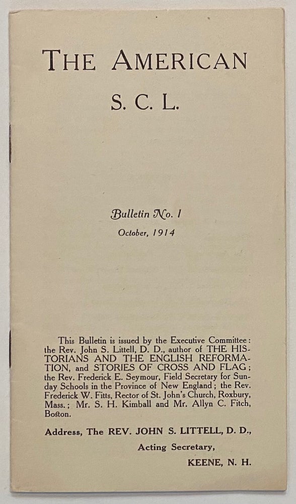 Cat.No: 260356 The American S.C.L. Bulletin No. 1 (October 1914)