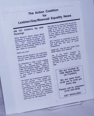 Cat.No: 260471 The Action Coalition for Lesbian/Gay/Bisexual Equality News AB 101...