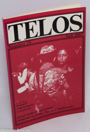 Cat.No: 260502 Telos: A Quarterly of Critical Thought; No. 73 (Fall 1987