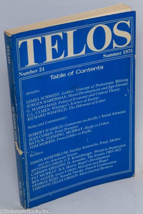 Cat.No: 260530 Telos; no. 24 (summer 1975). Paul Piccone, ed