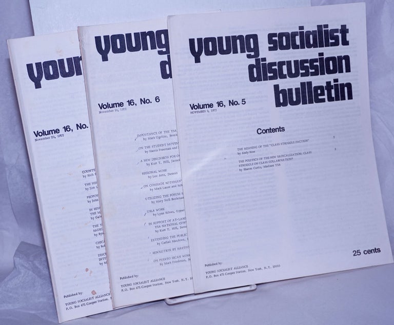 Cat.No: 260597 Young Socialist Discussion Bulletin, Volume 16, No. 5-7. Young Socialist Alliance.