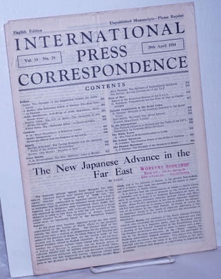 Cat.No: 260602 International press correspondence; English edition, vol. 14, no. 24, 29...