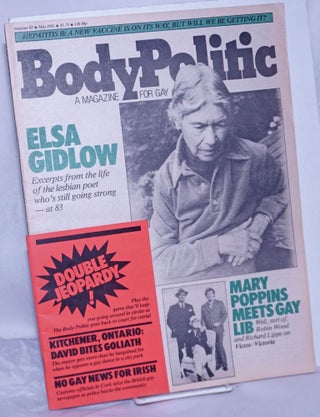 Cat.No: 260613 The Body Politic: a magazine for gay liberation; #83, May, 1982: Elsa...