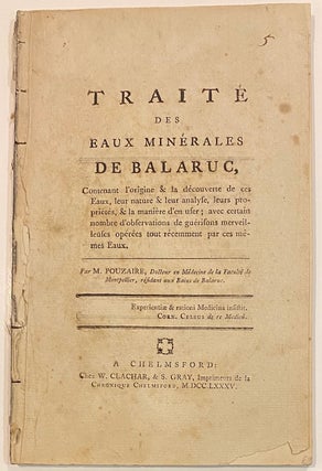 Cat.No: 260966 Traité des eaux minérales de Balaruc, contenant l'origine & la...