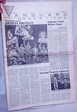 Cat.No: 261026 Vanguard News & Views: vol. 1, #1, March 9, 1990: Artists Protest. Sandy...