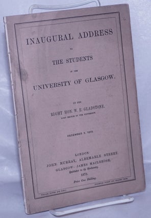 Cat.No: 261111 Inagural Address to the Students of the University of Glasgow, December 5,...