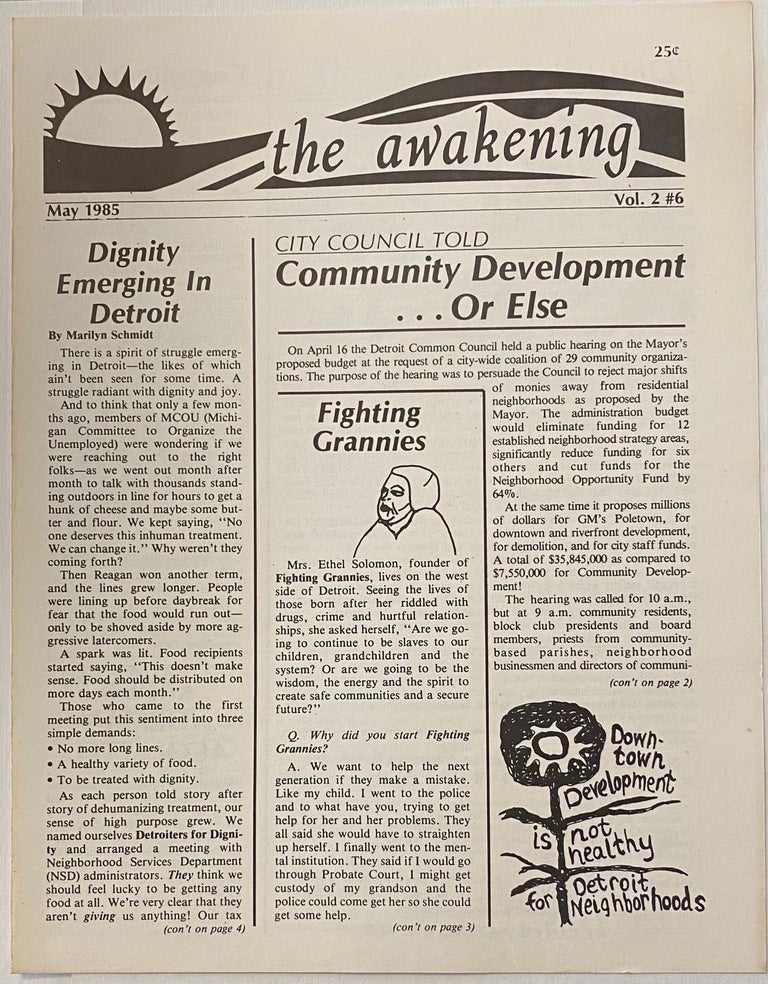 Cat.No: 261264 The Awakening. Vol. 2 no. 6 (May 1985). Detroit Branch National Organization for an American Revolution.