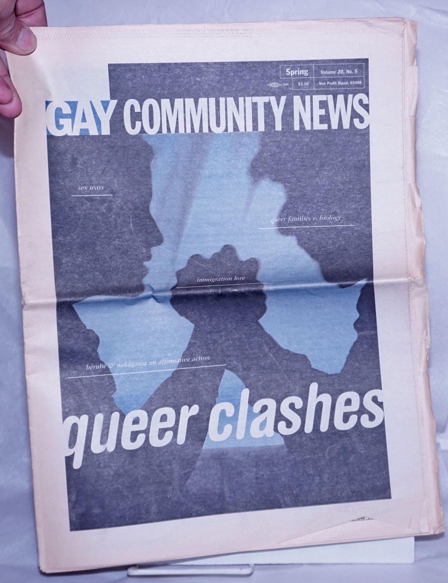 Gay Community News; the national queer quarterly; vol. 20, #5, Spring,  1995; Queer Clashes; Sex Wars, Queer Families v. Biology by Marla Erlien,  Nancy ...