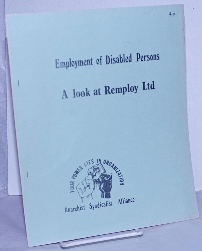 Cat.No: 261439 Employment of Disabled Persons: A look at Remploy Ltd.