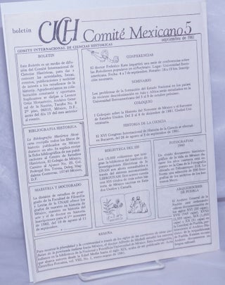 Cat.No: 261703 Boletín CICH Comité Mexicano 5 Septiembre de 1981