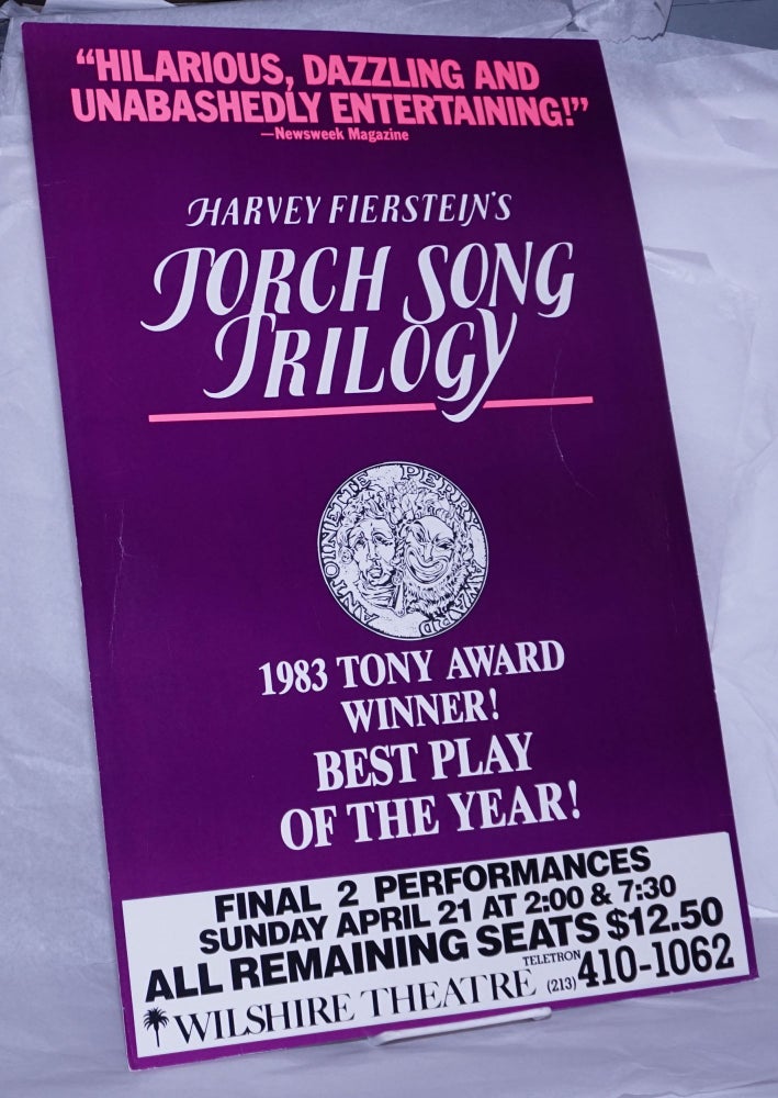 Cat.No: 261727 Harvey Fierstein's Torch Song Trilogy [poster] Final 2 Performances at the Wilshire Theatre, LA. Harvey Fierstein.