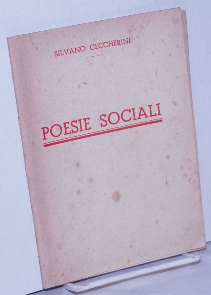 Cat.No: 261819 Poesie sociali. Silvano Ceccherini.
