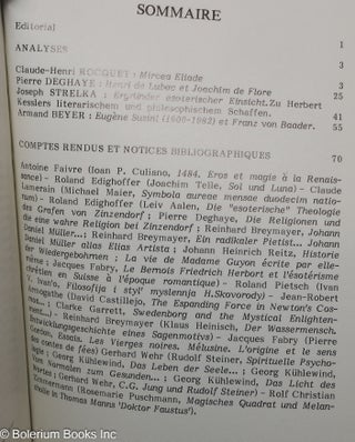 Aries. No 3. Association pour la Recherche et l'Information sur l'Esoterisme.