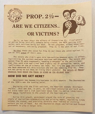 Cat.No: 262055 Prop. 2 1/2 - Are we citizens or victims?